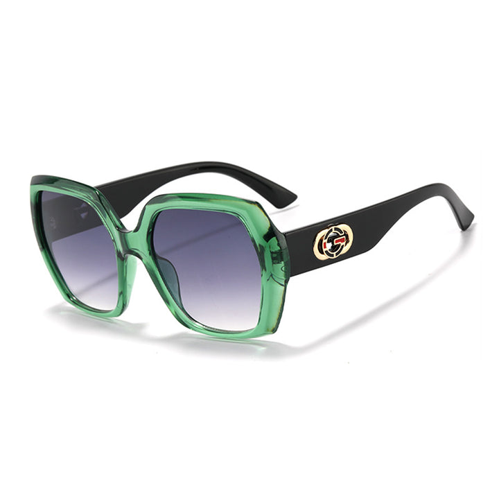 Fette oversized hexagonale Sonnenbrille