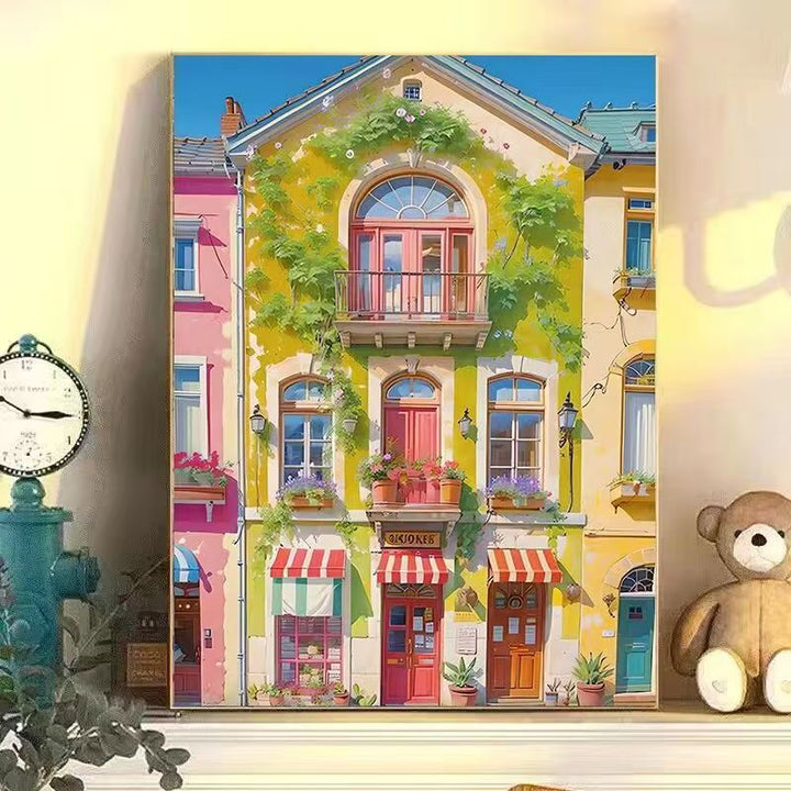 Bunte städtische Landschaft Wandkunst Karnz