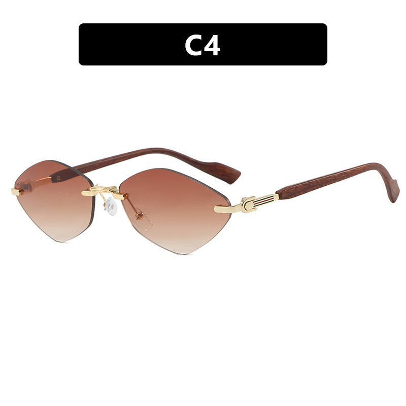 Damen geometrische Sonnenbrille mit luxuriösen Holzarmen und polarisierten Gläsern Karnz