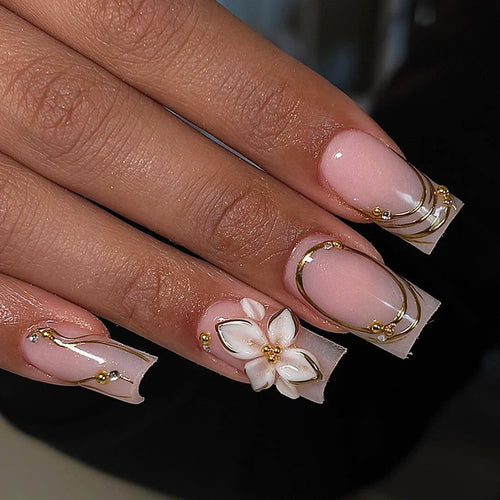 Blumenakzent Press-On Nagelset Karnz