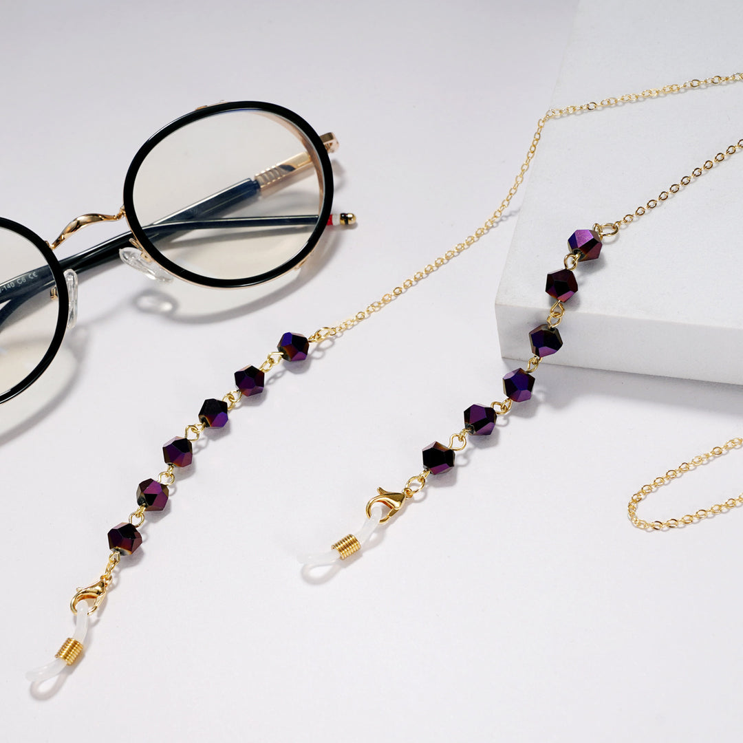 Elegante Kristallperlen Brille Kette Karnz