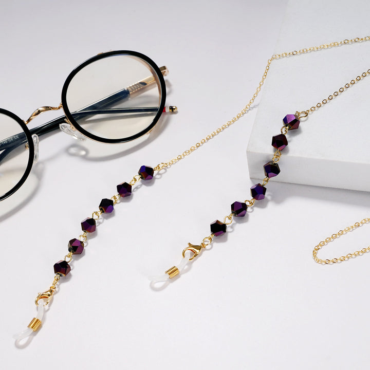 Elegante Kristallperlen Brille Kette Karnz