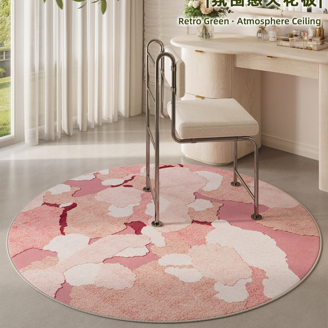 Blumenmuster runder Teppich