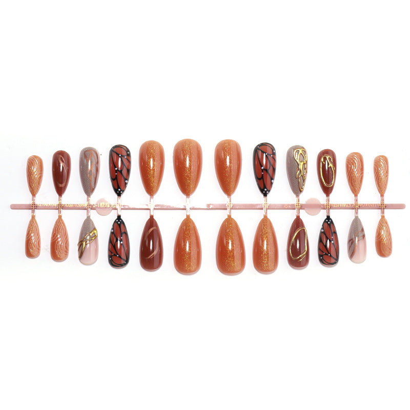 Elegantes Künstlerisches Press-On Nail Set Karnz