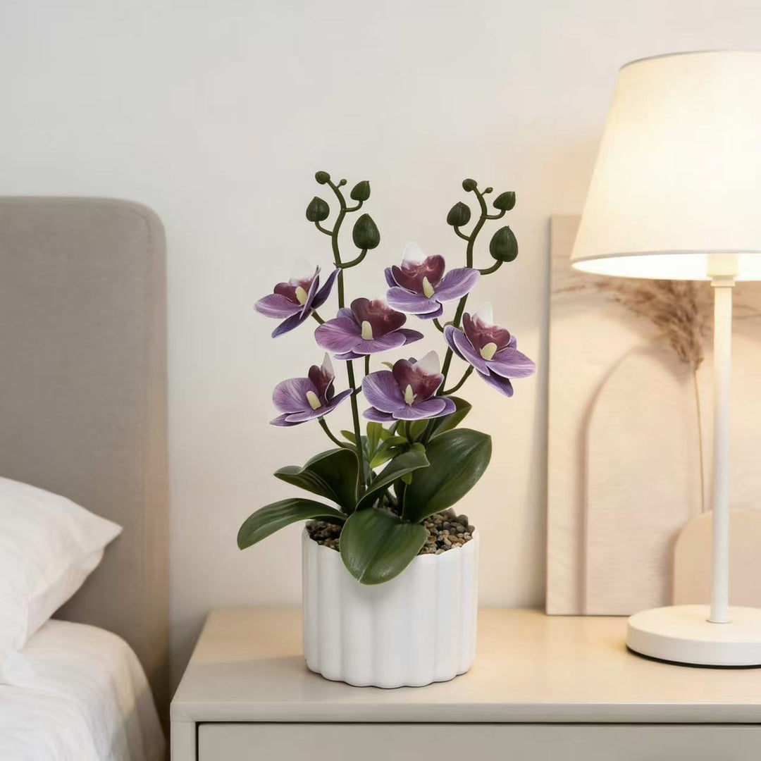 Lebensechte künstliche Orchideenpflanzenanordnung für die Wohnraumpräsentation