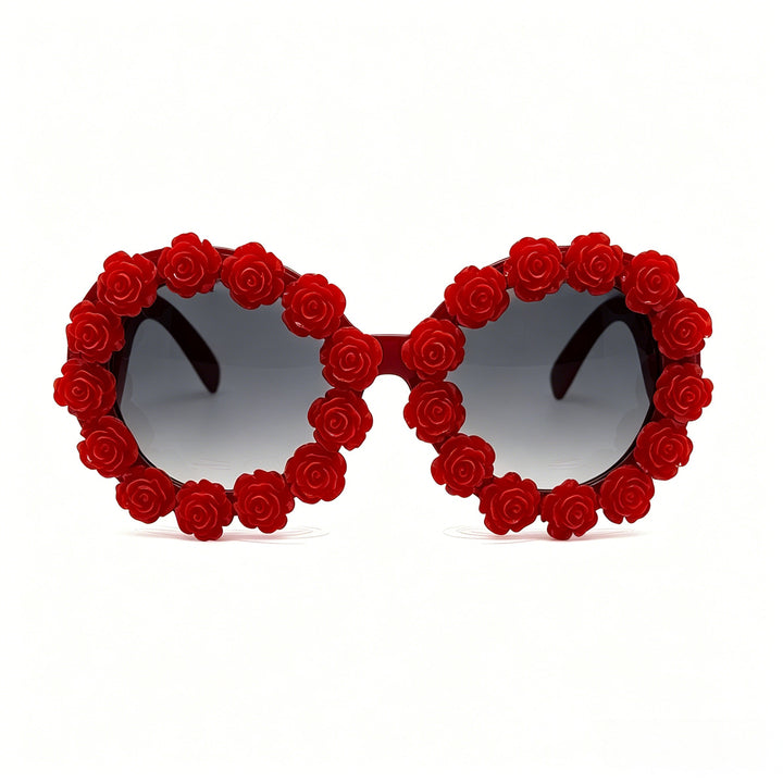 Damen Designer-Sonnenbrille mit floralen Akzenten Karnz