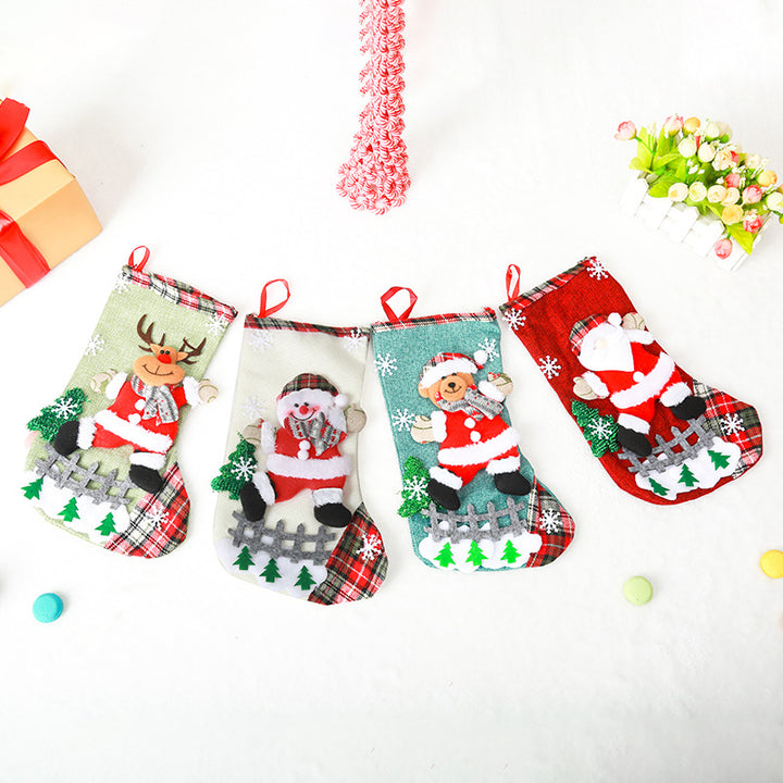 Festlicher Weihnachtsstrumpf mit niedlichem Weihnachtsmann-Motiv Karnz