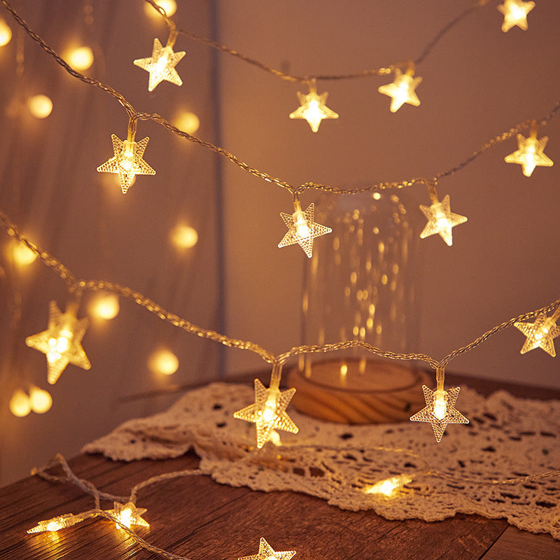 Dekorative Lichterkette mit bunten Kristallkugeln Karnz