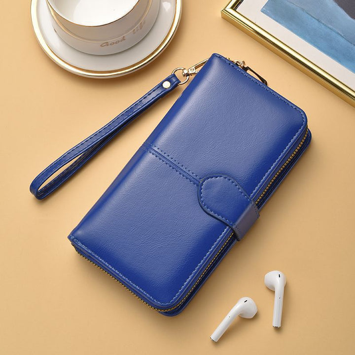 Slim Doppelreißverschluss Wallet mit Handgelenkband Karnz