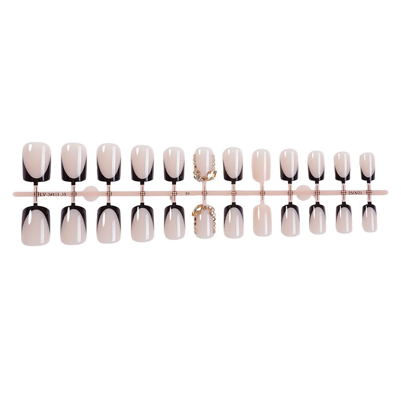 Premium Ombre Press-On Nail Set mit dekorativen Akzenten Karnz