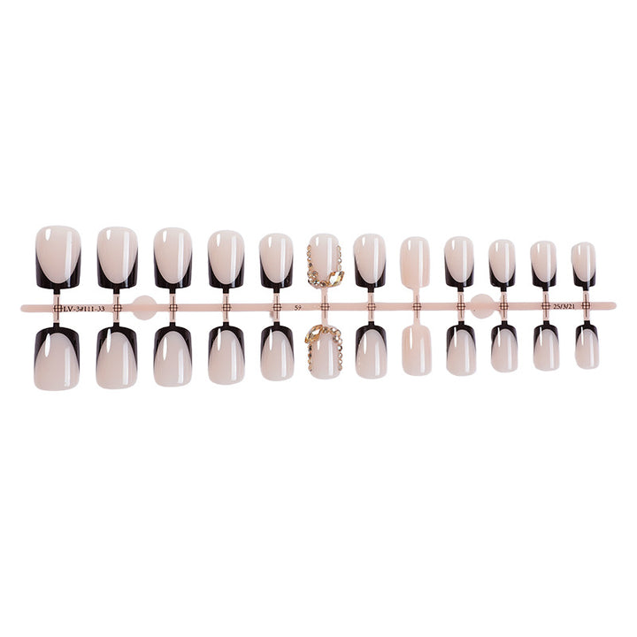 Premium Ombre Press-On Nail Set mit dekorativen Akzenten Karnz