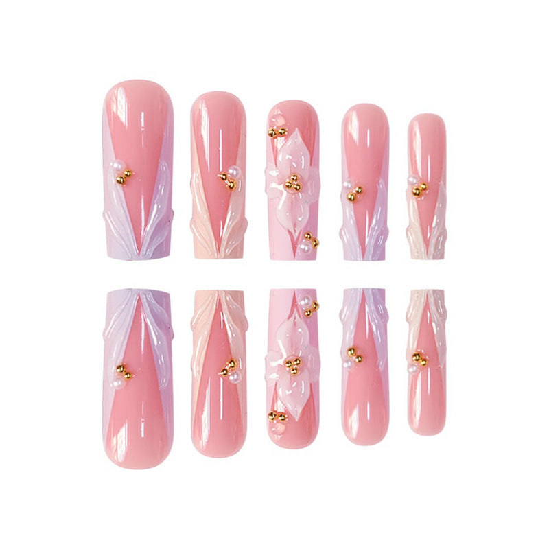Florale Press-On Nagelverlängerungen Karnz