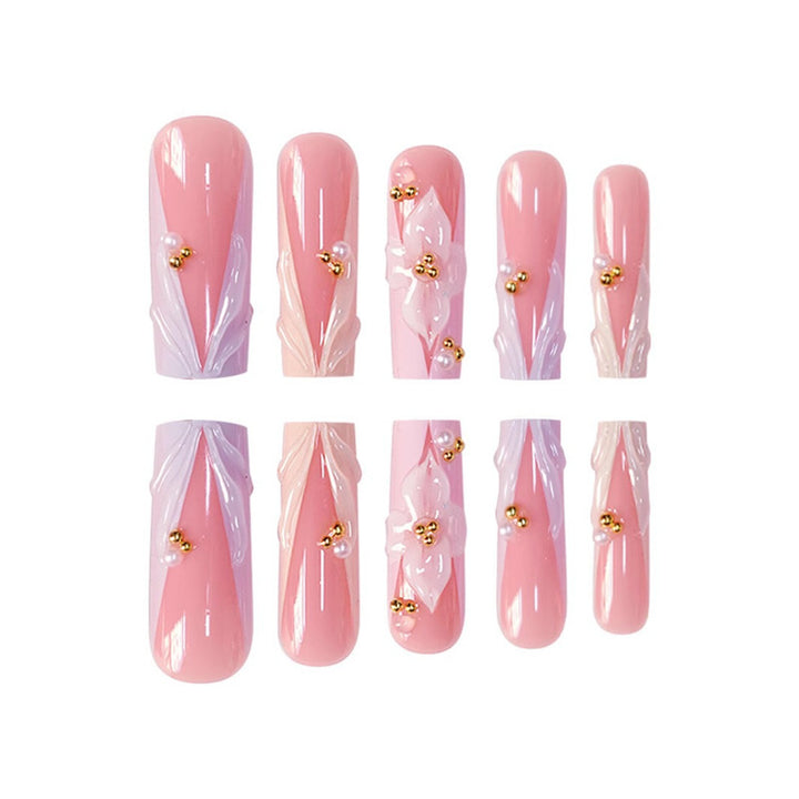 Florale Press-On Nagelverlängerungen Karnz