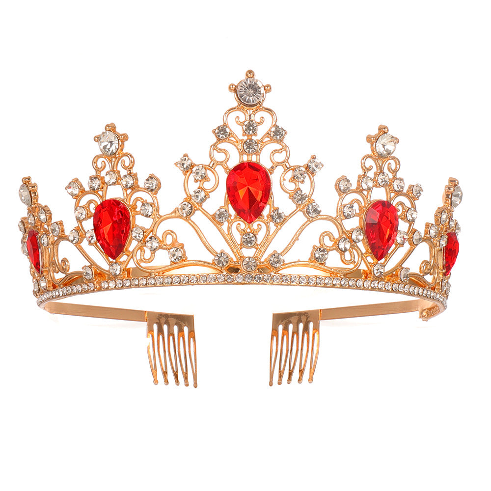 Mädchen Krone mit funkelnden Kristallen und elegantem Geburtstagsschärpen-Set Karnz