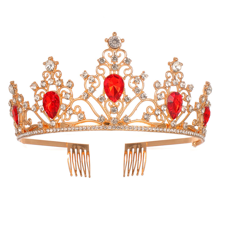 Mädchen Krone mit funkelnden Kristallen und elegantem Geburtstagsschärpen-Set Karnz