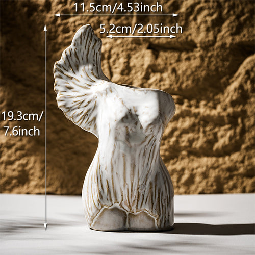 Handgeschnitzte Geflochtene Weibliche Torso Dekorative Keramische Knospenvase