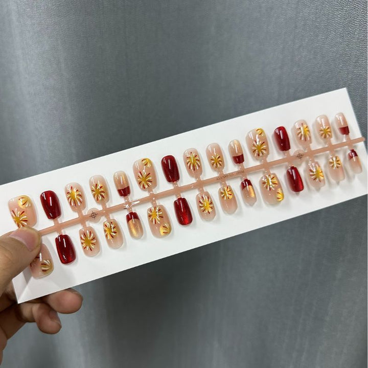 Künstlerisches Ombre Press-On Nagelspitzen Set Karnz