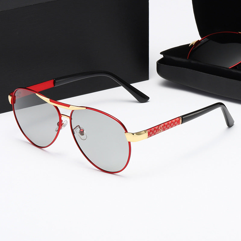 Damen elegante Metall-Sonnenbrille Karnz