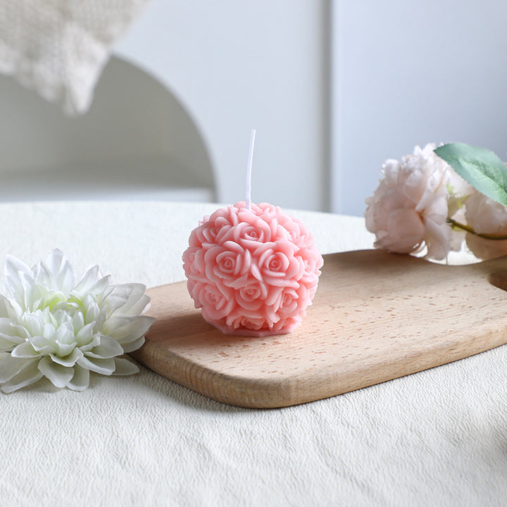 Handgegossen Blütenrelief Cupcake Dekorationskerze