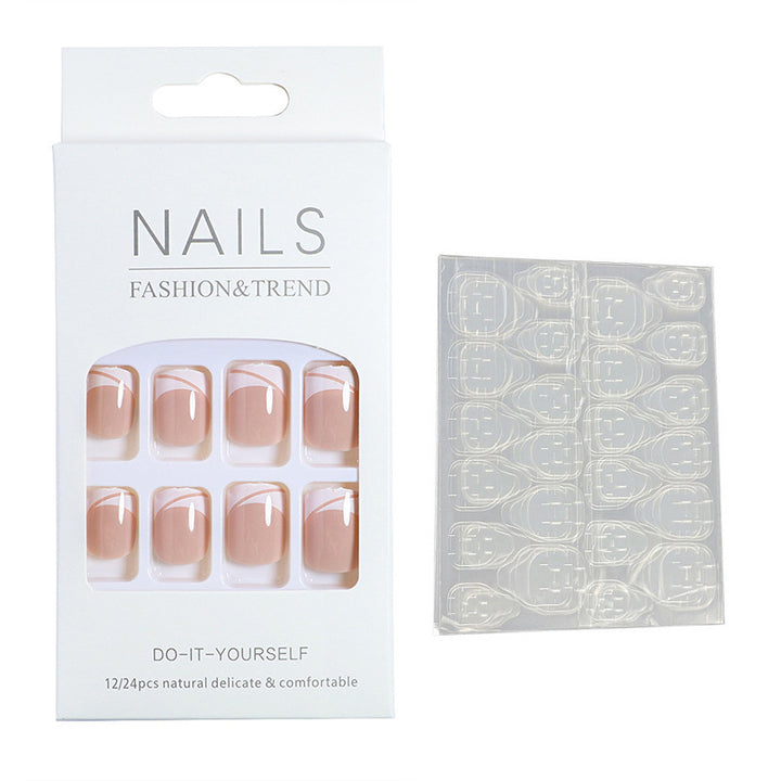Elegante French Tip Press-On Nägel Karnz