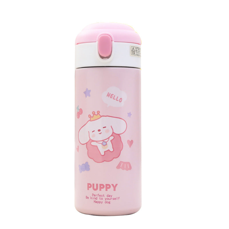 Damen Isolierte Trinkflasche mit niedlichem Hunde-Motiv Karnz