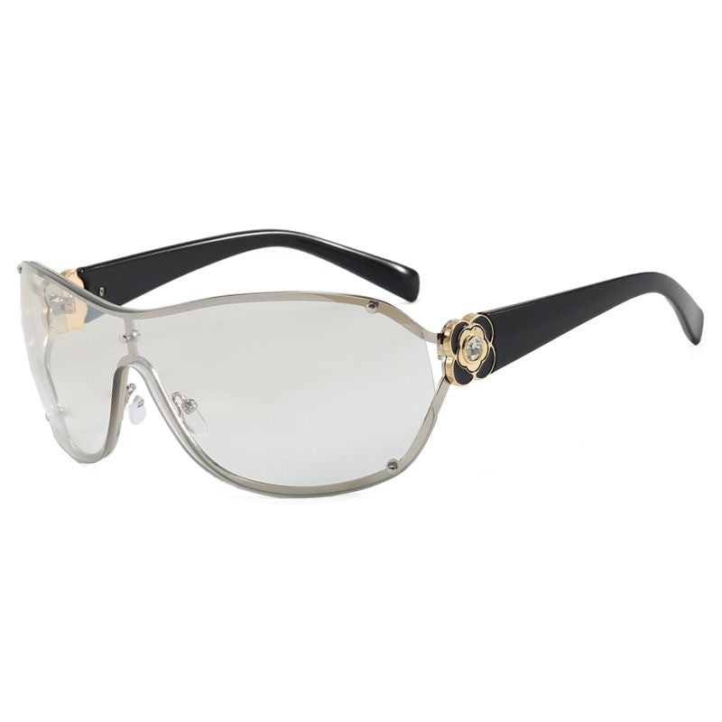 Modische Sonnenbrille mit Floralem Detail Karnz