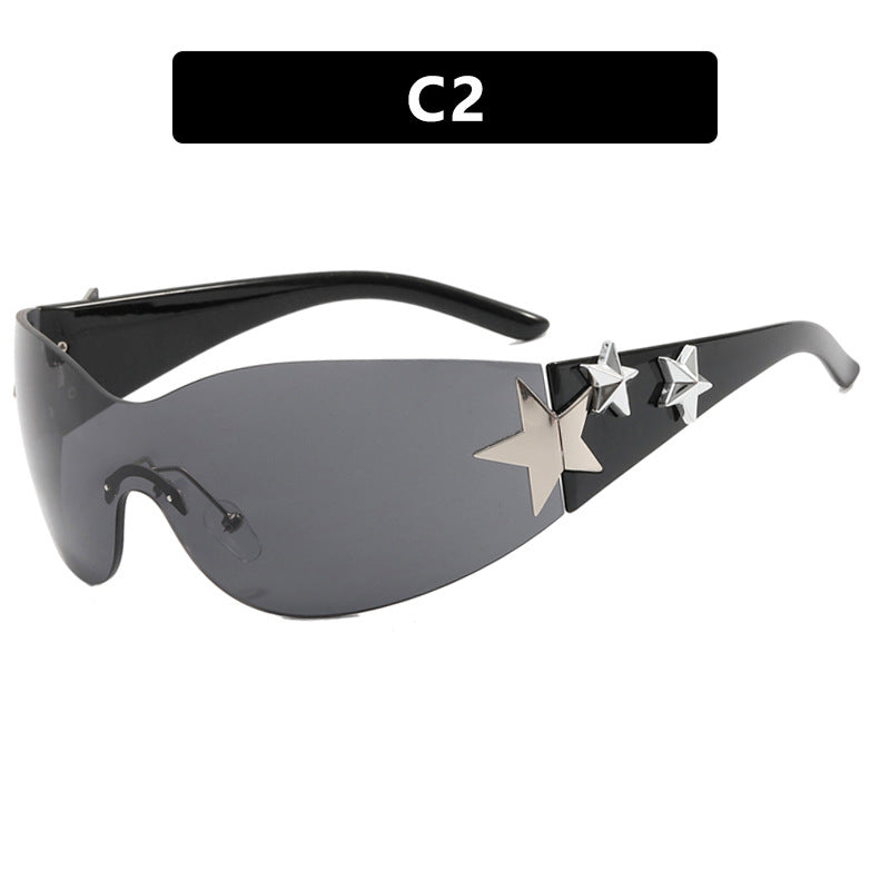 Damen trendige Sonnenbrille mit einzigartigem Sternen-Design Karnz