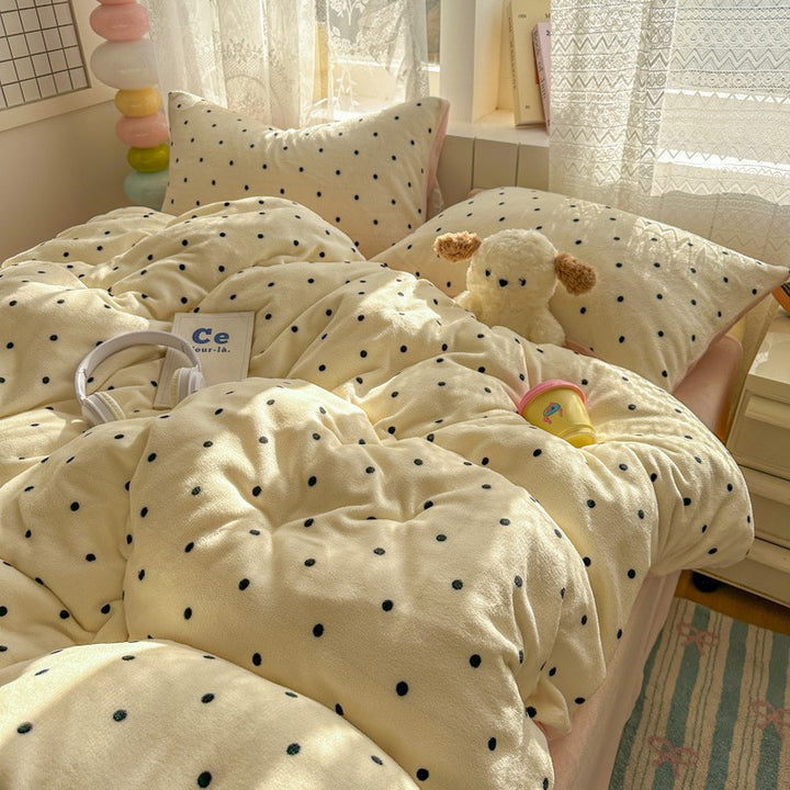Gemütliches Polka Dot Bettwäsche Set