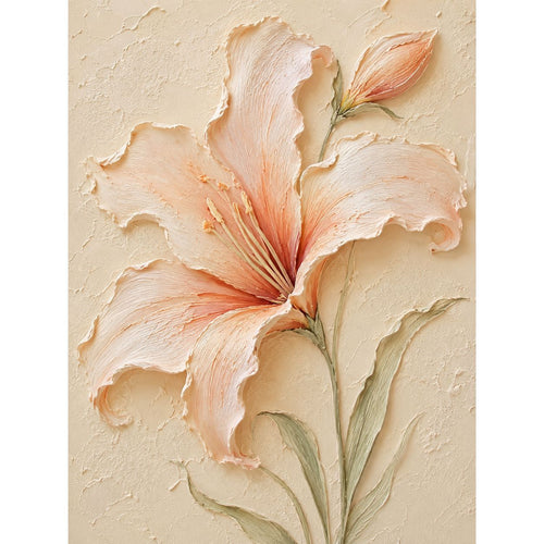 Florales Relief-texturiertes Leinwandkunstwerk