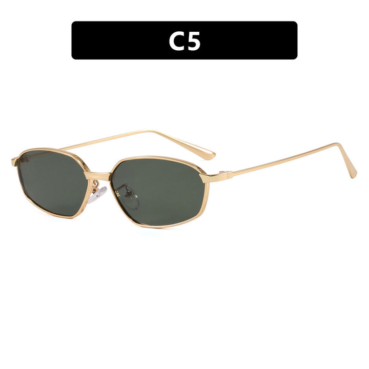 Damen geometrische Sonnenbrille mit schützendem UV-Filter und minimalistischem Metallrahmen Karnz