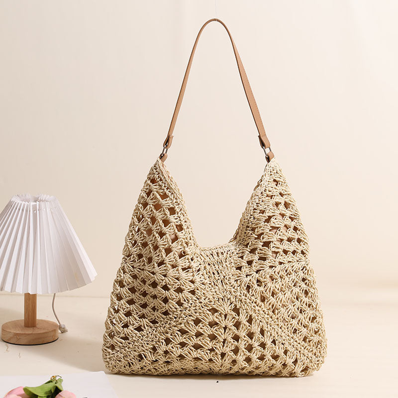 Damen Handgefertigte tote Tasche mit kunstvollem Häkelmuster Karnz