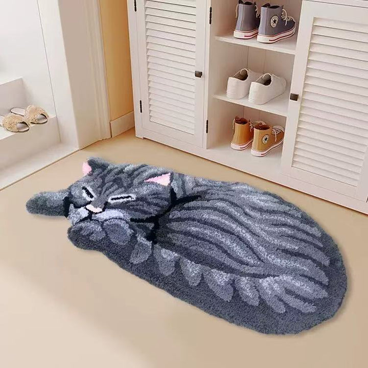 Süße katzenförmige Badematte
