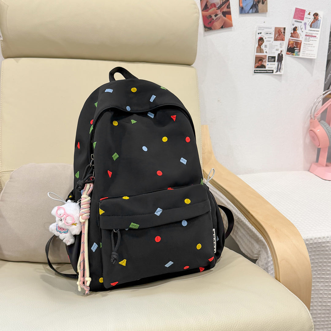 Stylische Mehrfarbige-Pünktchen-Rucksack Karnz