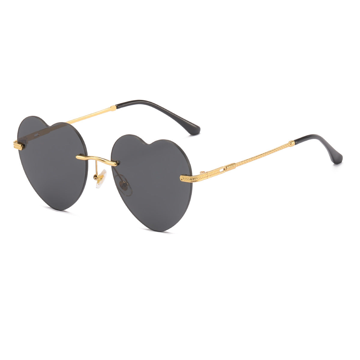 Damen Herzförmige Sonnenbrille mit verspiegelten Gläsern und goldenem Rahmen Karnz