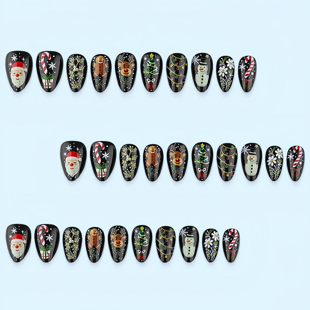 Kunstnagel-Set mit Weihnachtsmotiven Karnz