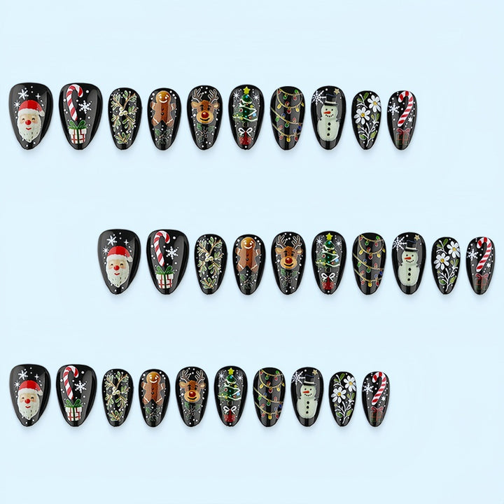 Kunstnagel-Set mit Weihnachtsmotiven Karnz