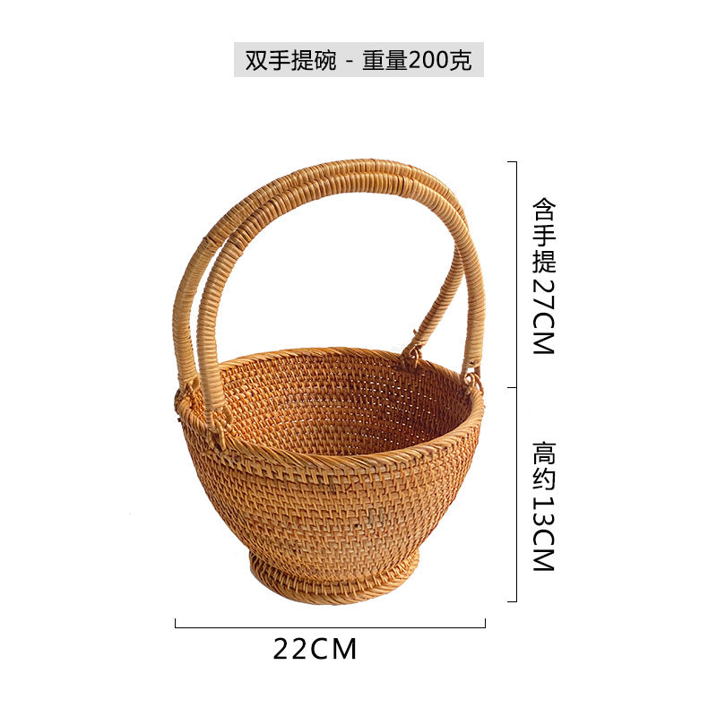 Damen Handgefertigter Rattan-Korb Karnz