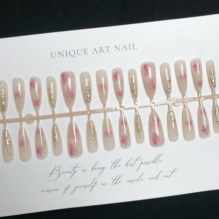 Elegantes Floral Acryl Druck-Nagel-Set