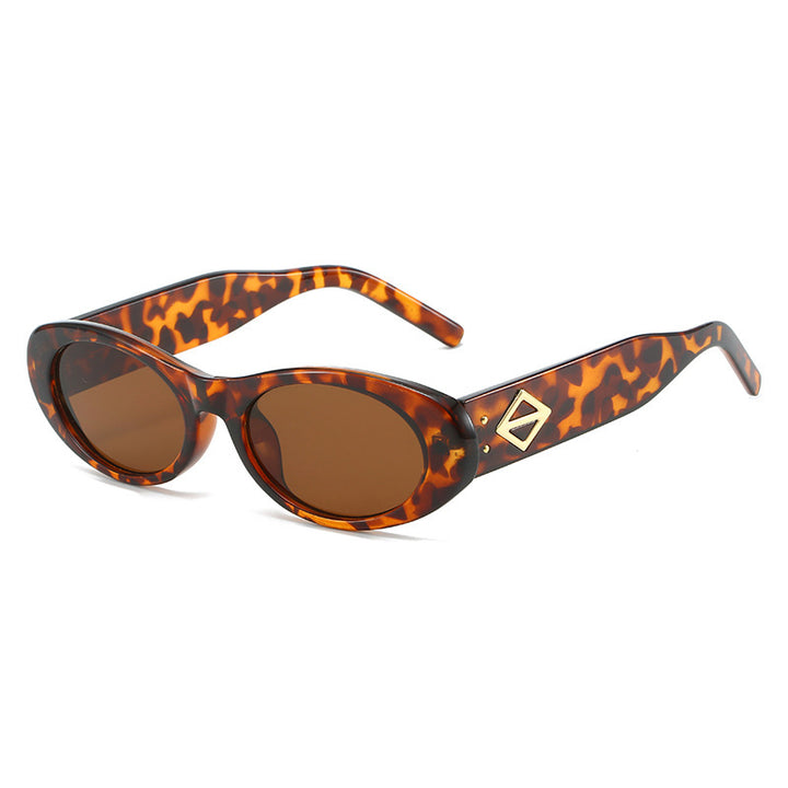 Vintage-inspirierte ovale Fassung Sonnenbrille Karnz