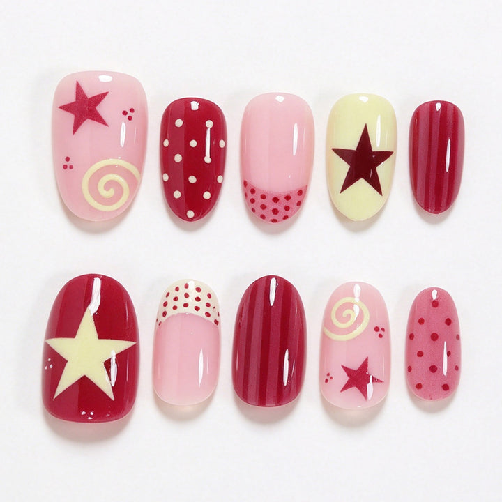 Kreatives Design Press-On Nagelkunst Karnz