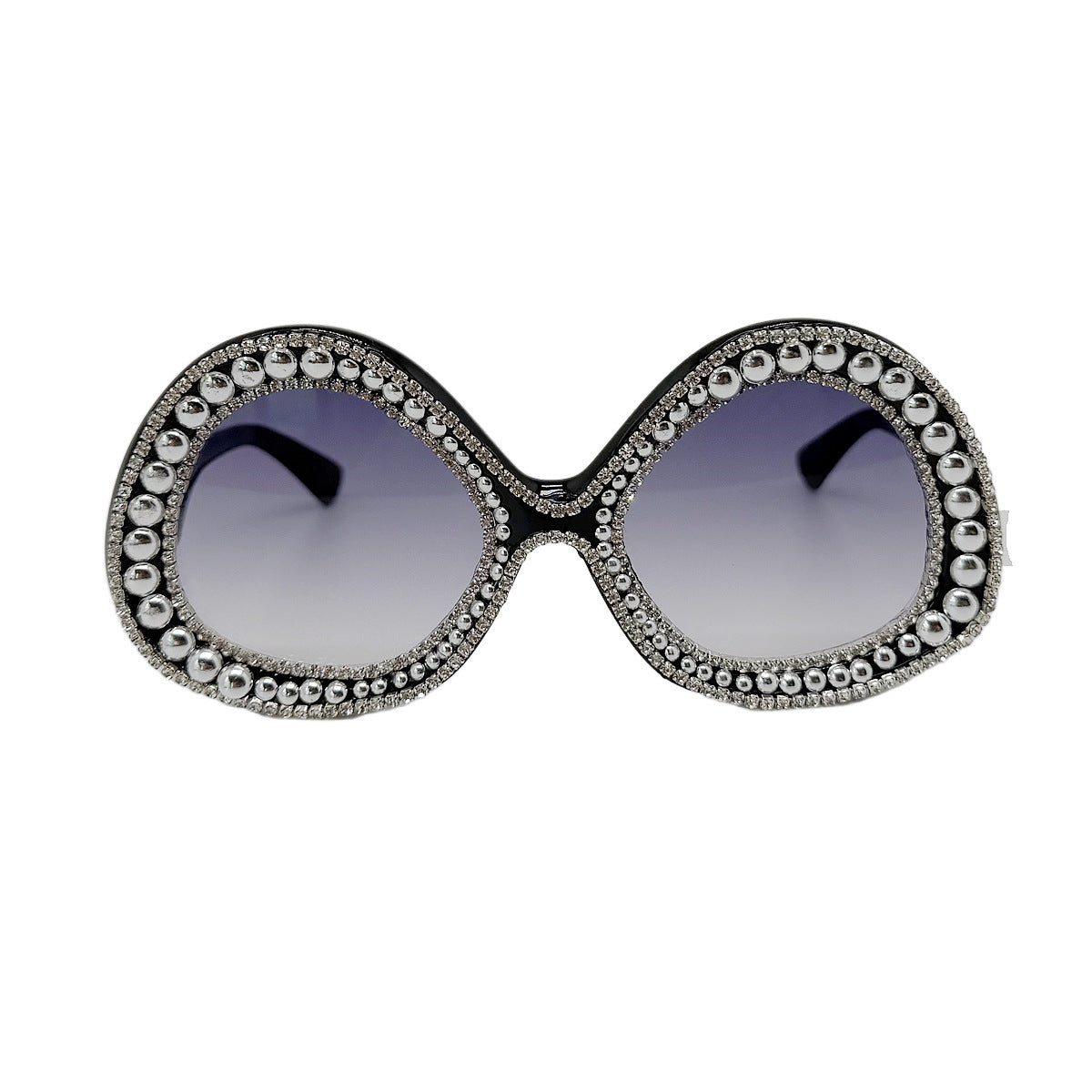 Damen Glamouröse Statement-Sonnenbrille mit funkelndem Kristallrahmen Karnz