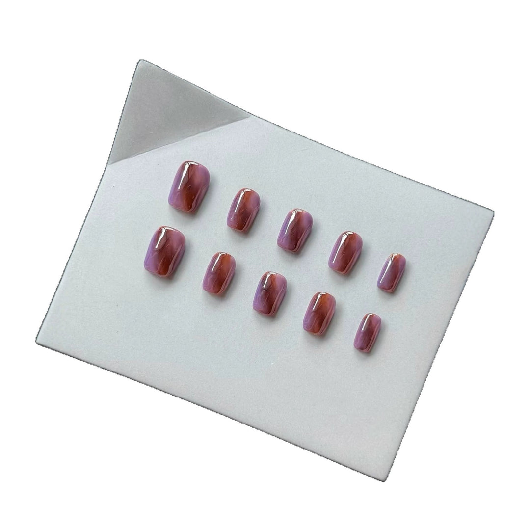Premium Press-On Nagelkunst Set mit Marmor Design