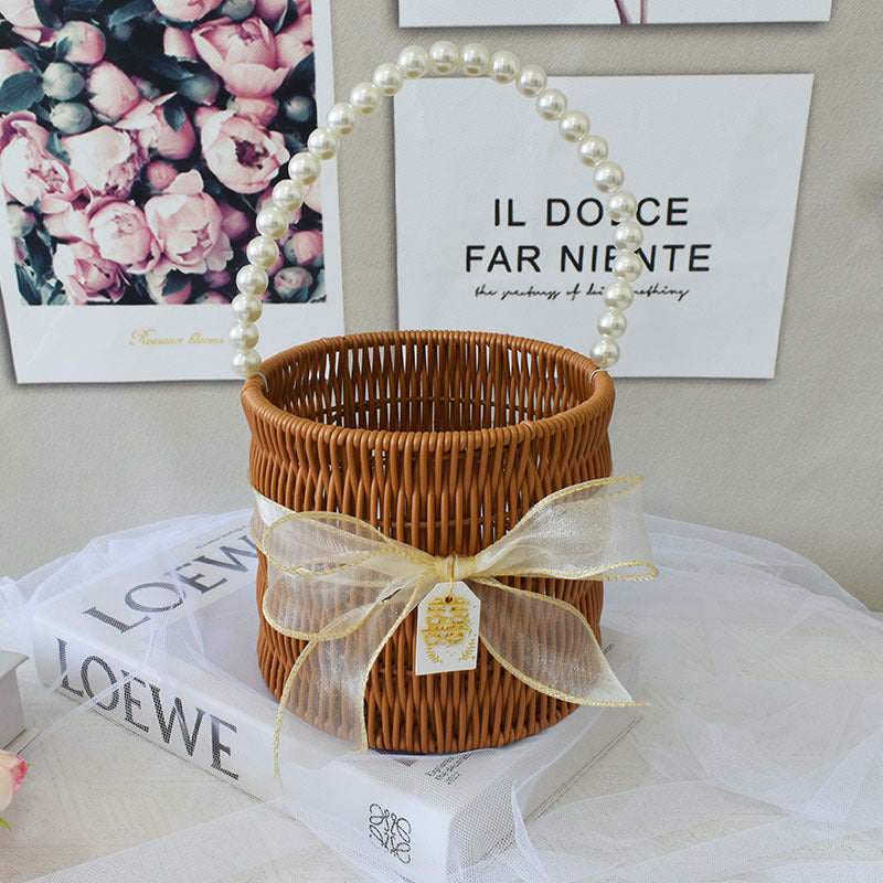 Elegante Handgefertigte Rattan Tragetasche Karnz