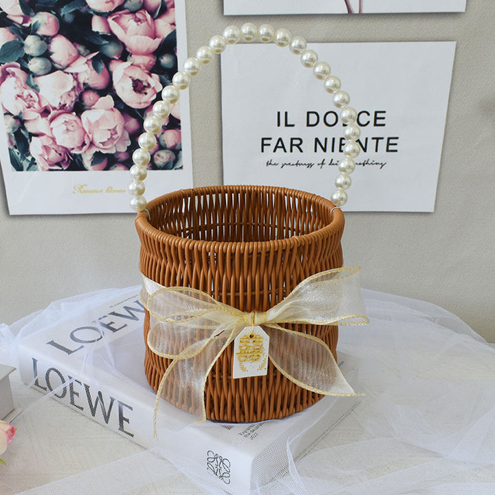 Elegante Handgefertigte Rattan Tragetasche Karnz