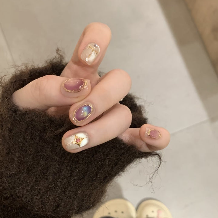 Glamouröse mit Strass verziehene Press-On Nagelset