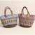 Damen Bequeme Strandtasche mit buntem Fransenbesatz Karnz