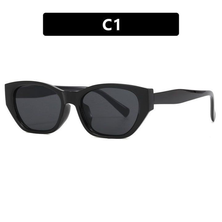 Damen futuristische Cat-Eye Sonnenbrille mit transparentem Rahmen und komfortablem UV-Schutz Karnz