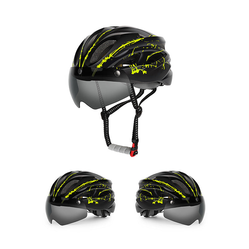 Aerodynamischer Fahrradhelm mit integriertem Visier Karnz