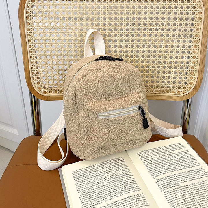 Strukturierter Fleece Mini Rucksack