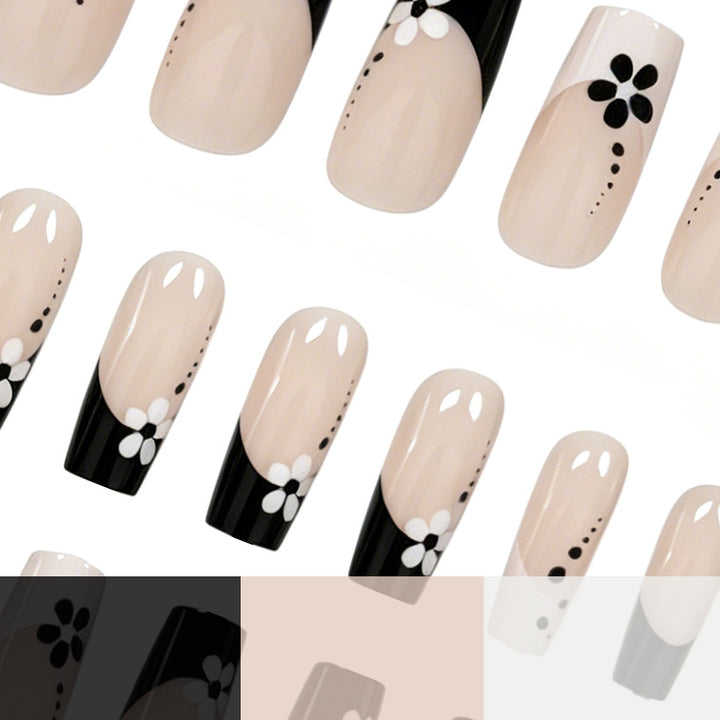 Dekorative florale Acryl Press-On Nagelkunst Karnz